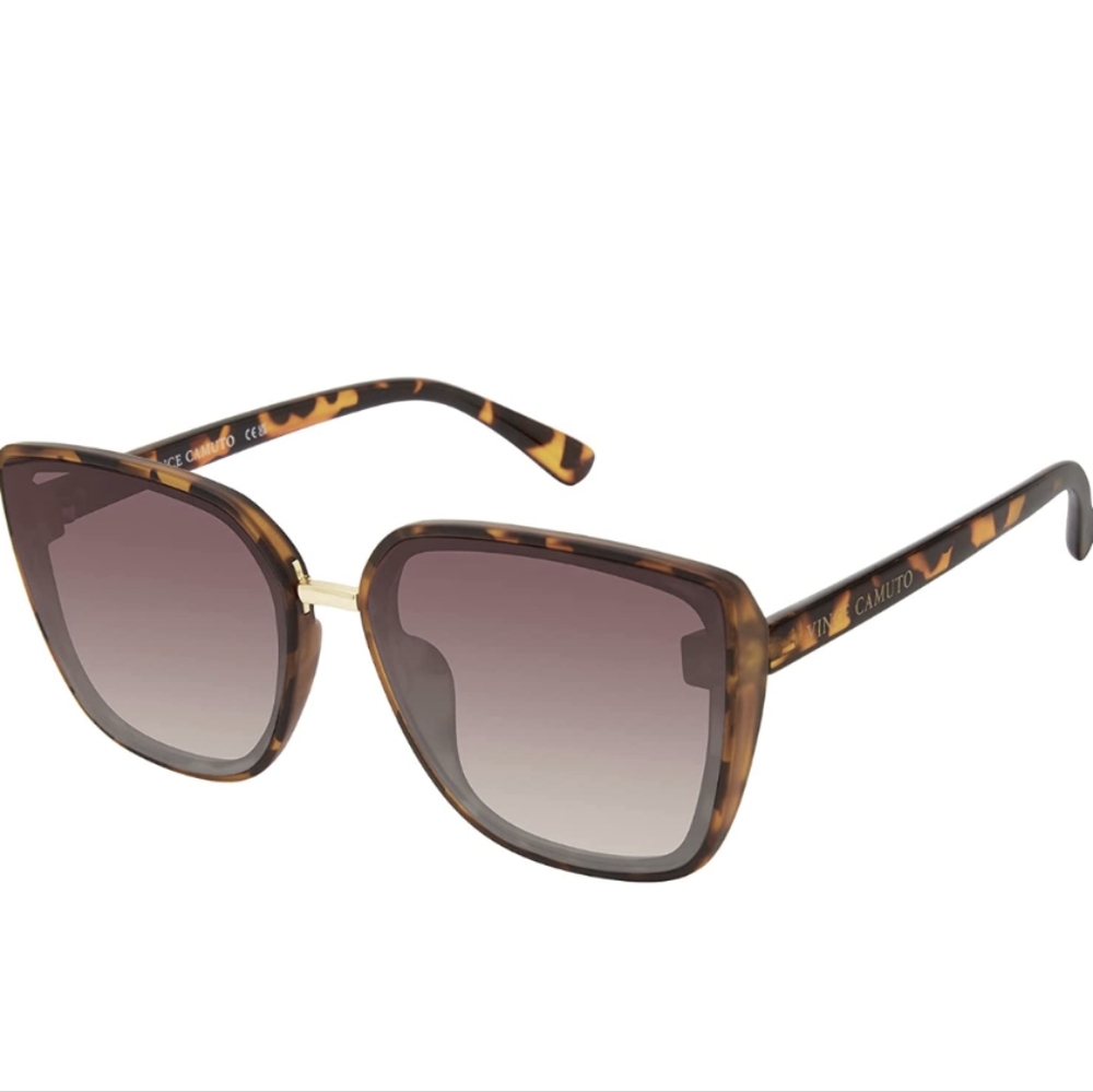 NWT Vince Camuto 0975 Stylish Flush Lens 100% UV Protective Cat Eye Sunglasses